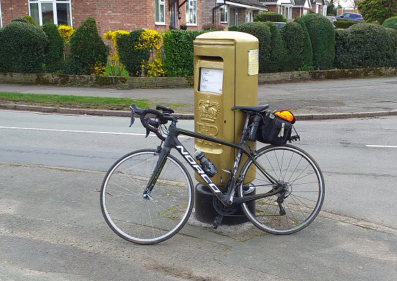 An Olympic pillar box in Poynton